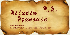 Milutin Uzunović vizit kartica